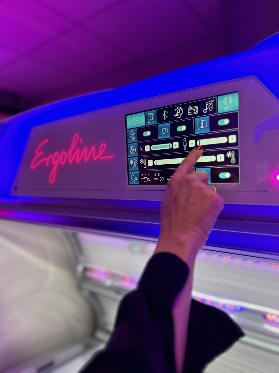 Individuelle Einstellung am Ergoline-Touchdisplay